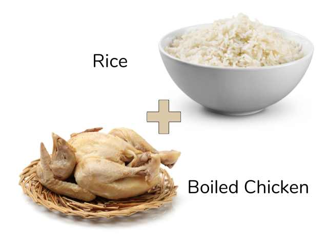 Boiled Chicken and rice