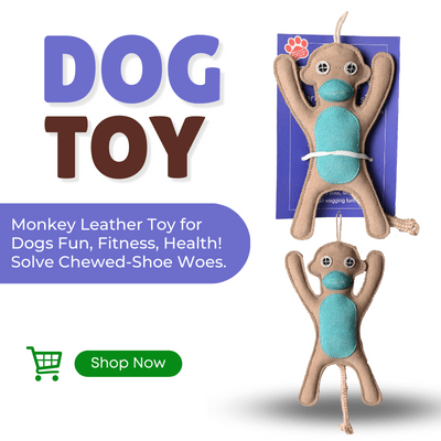 Monkey Shaped Leather Dog Toy